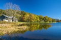 A View of the Main Peaks of Otter Lodge and Abbott Lake and Flat Top Mountain Royalty Free Stock Photo